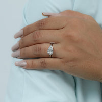 Pear Cut Lab Diamond Solitaire Engagement Ring