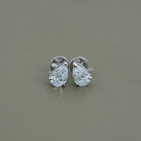 Pear Cut Lab Grown Diamond Stud Earrings