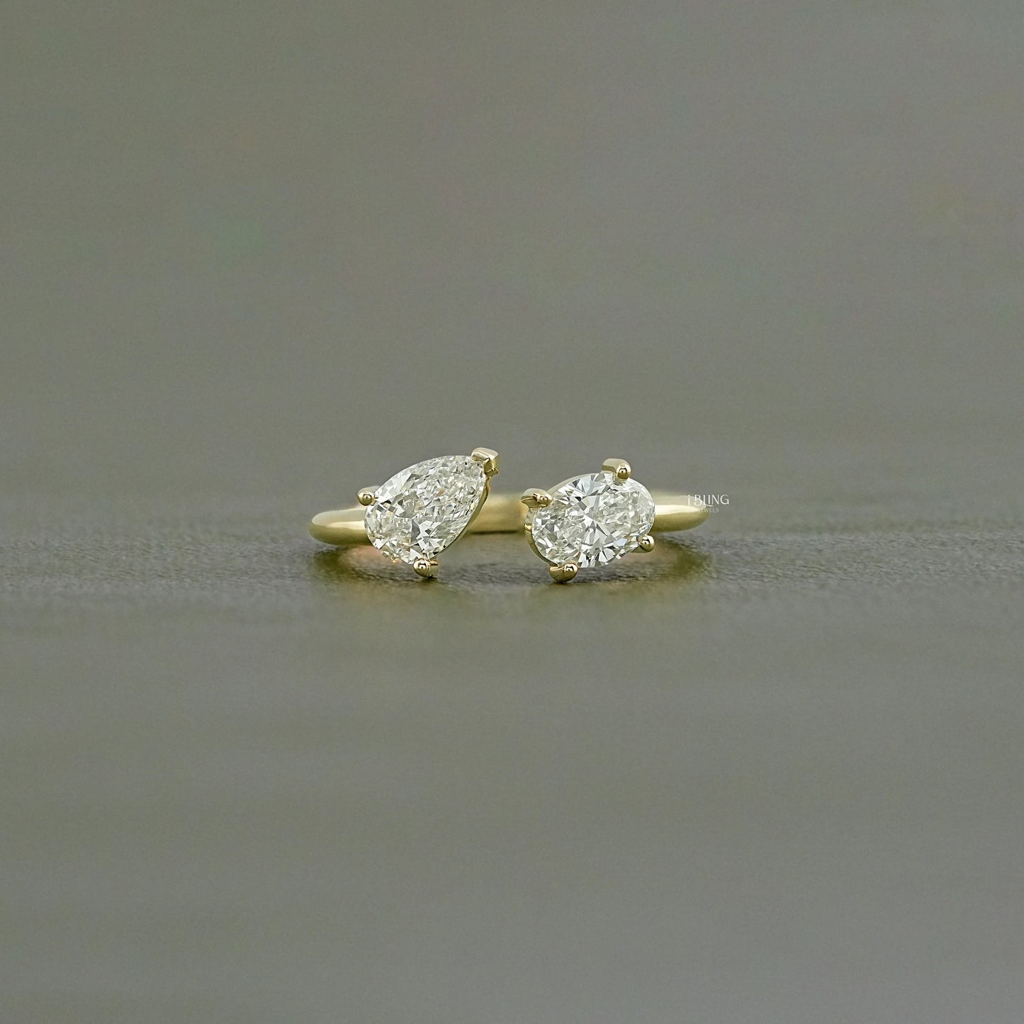 Two Stone Lab Diamond Toi Moi Engagement Ring Ring