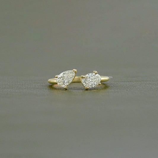 Two Stone Lab Diamond Toi Moi Engagement Ring Ring
