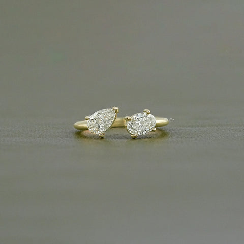 Two Stone Lab Diamond Toi Moi Engagement Ring