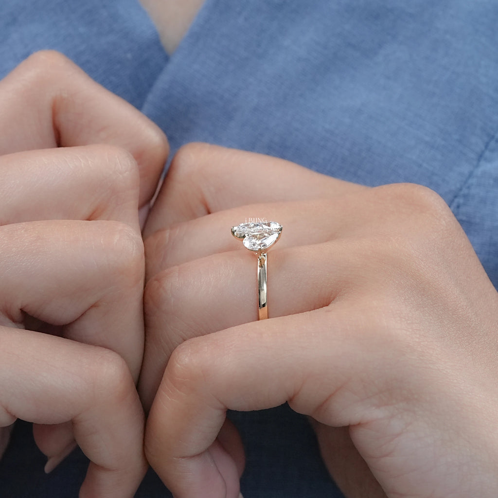Pear Cut Lab Grown Diamond Toi Moi Engagement Ring