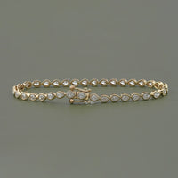 Pear Cut Lab Diamond Bezel Set Tennis Bracelet