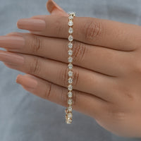 Pear Cut Lab Diamond Bezel Set Tennis Bracelet
