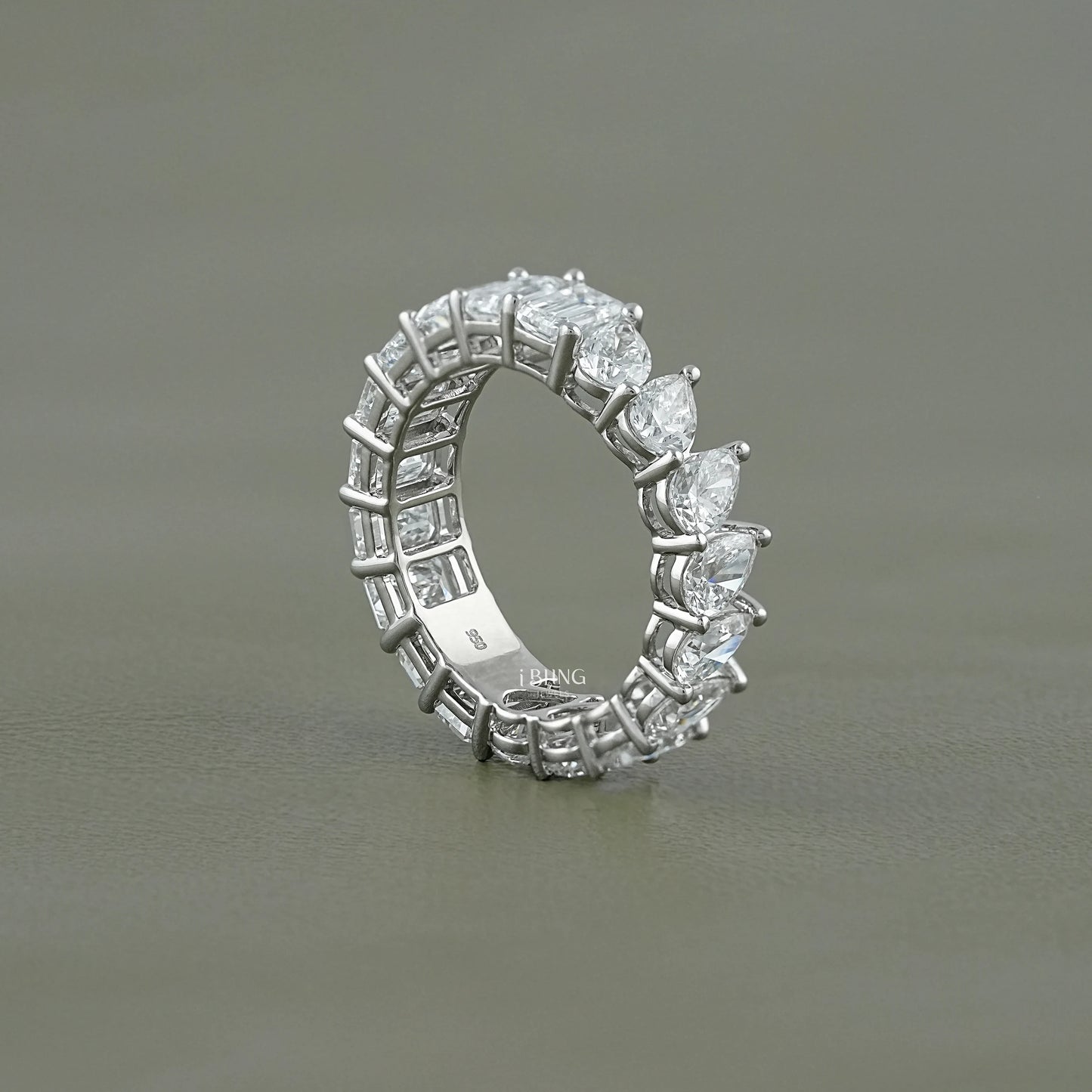 Pear & Emerald Cut Lab Grown Diamond Eternity Wedding Band