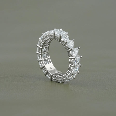 Pear & Emerald Cut Lab Grown Diamond Eternity Wedding Band