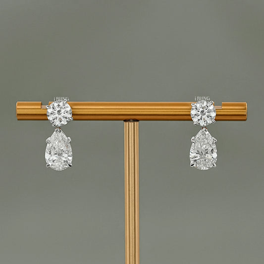 Pear Cut Lab Diamond Dangle Drop Wedding Earrings Dangle & Drops