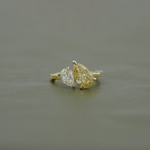 Pear Cut Lab Diamond Toi Moi Engagement Ring