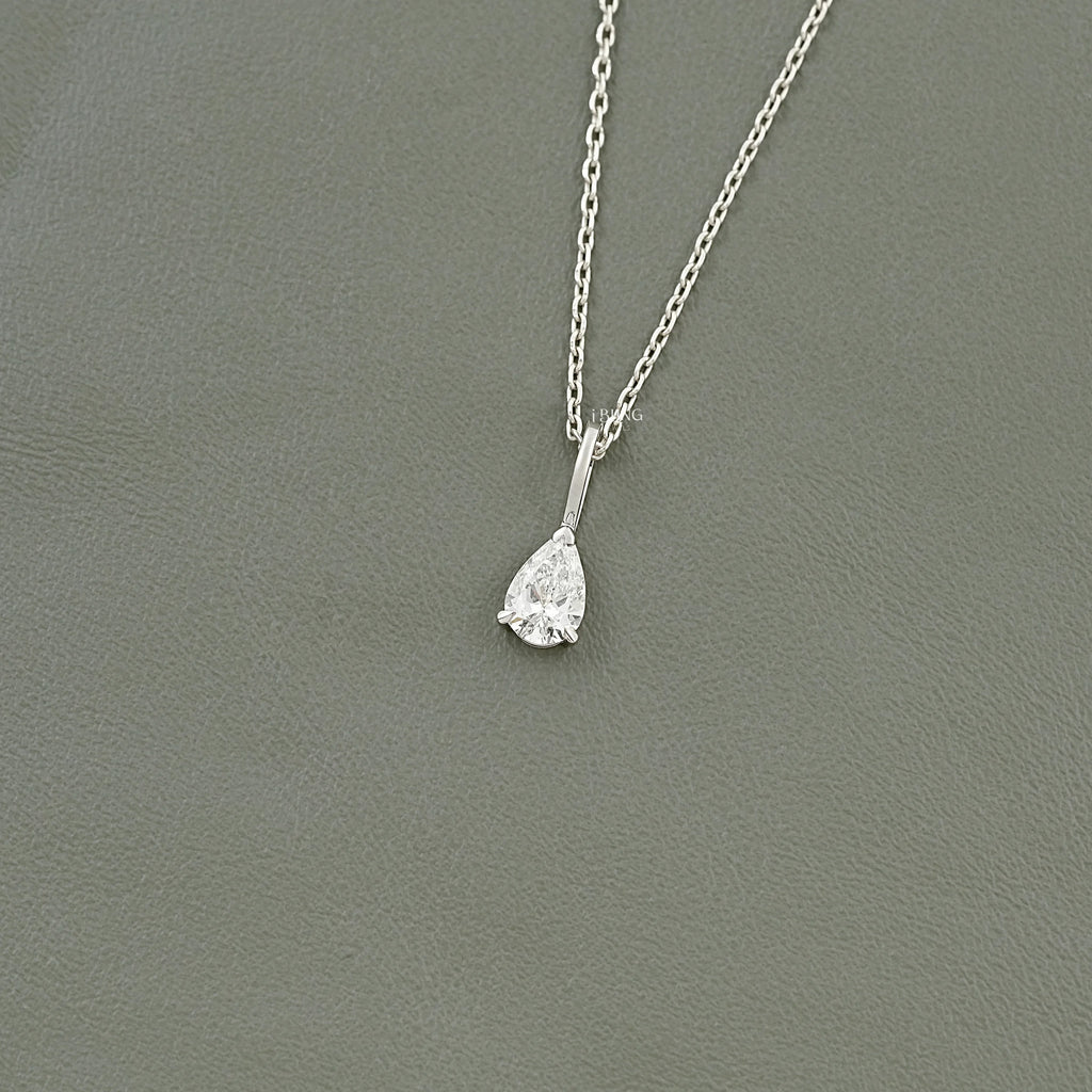 Pear Cut Lab Diamond Solitaire Pendant