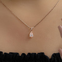 Pear Cut Pink Diamond Solitaire Pendant Necklace