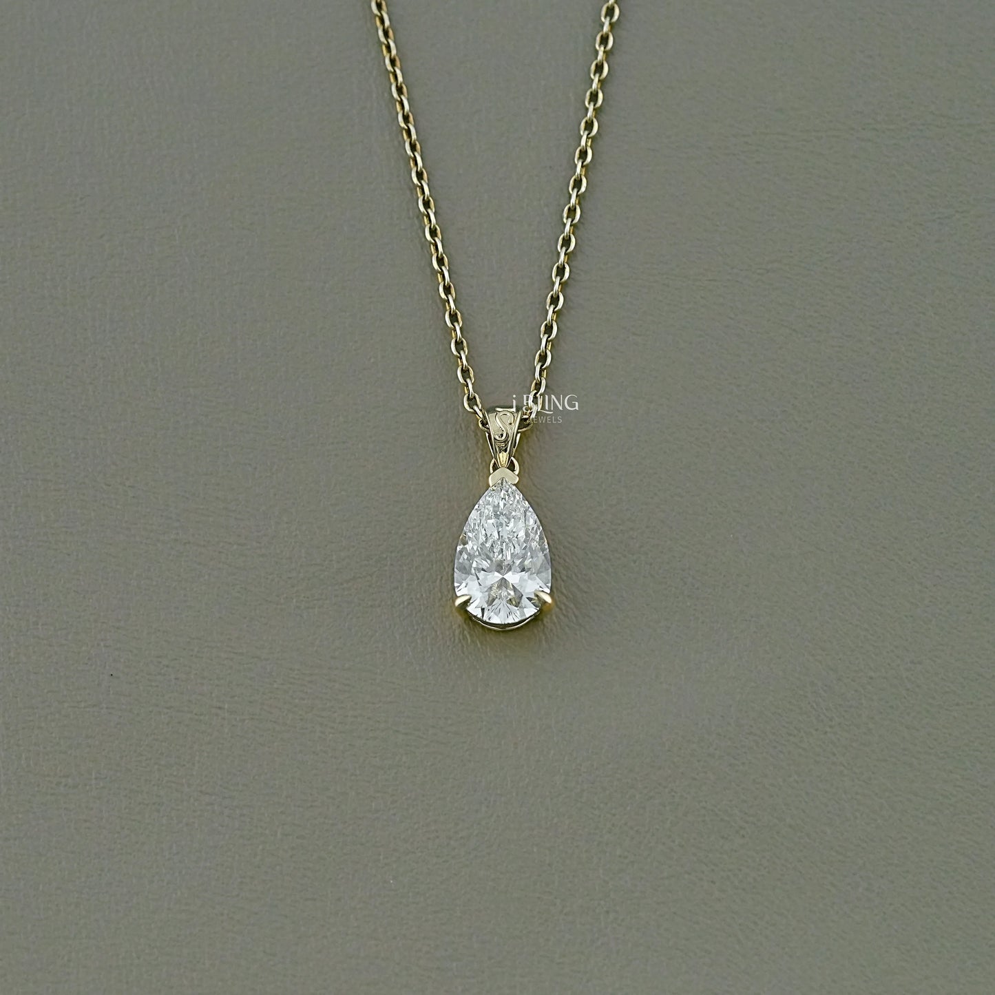 Pear Cut Lab Grown Diamond Solitaire Necklace Pendants