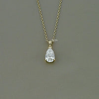 Pear Cut Lab Grown Diamond Solitaire Necklace