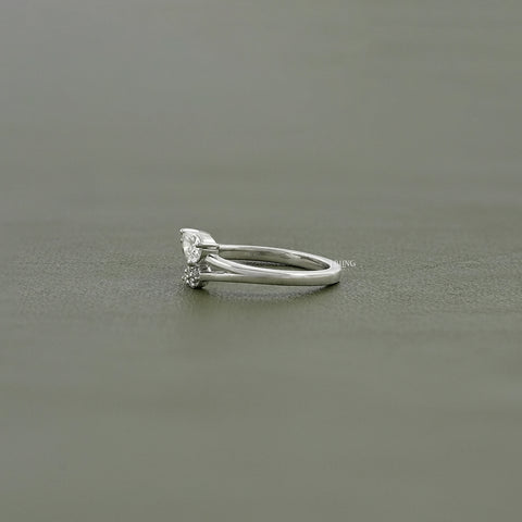 Pear Cut Lab Diamond Open Cuff Engagement Ring