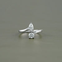 Pear & Round Cut Lab Grown Diamond Two Stone Ring