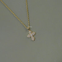 Pear Cut Lab Grown Diamond Cross Pendant