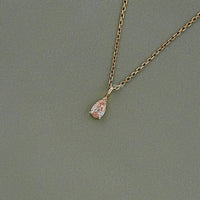 Pear Cut Pink Diamond Solitaire Pendant Necklace