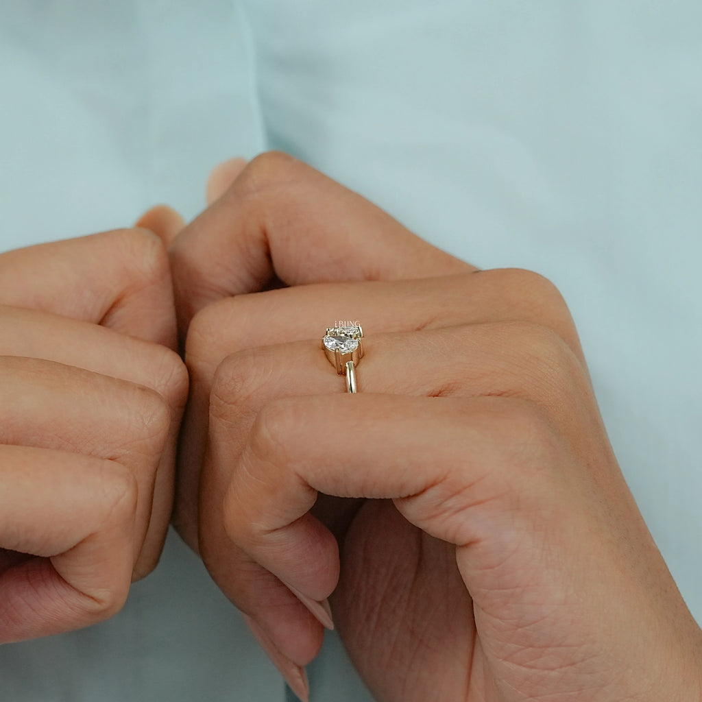 Two Stone Lab Diamond Toi Moi Engagement Ring