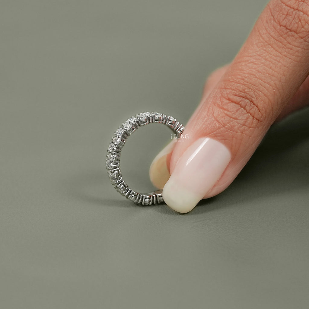 Pear Cut Lab Diamond Full Eternity Wedding Band