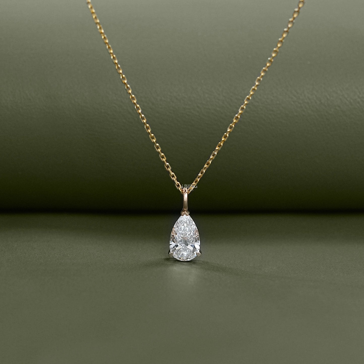 Pear Lab Diamond Solitaire Pendant