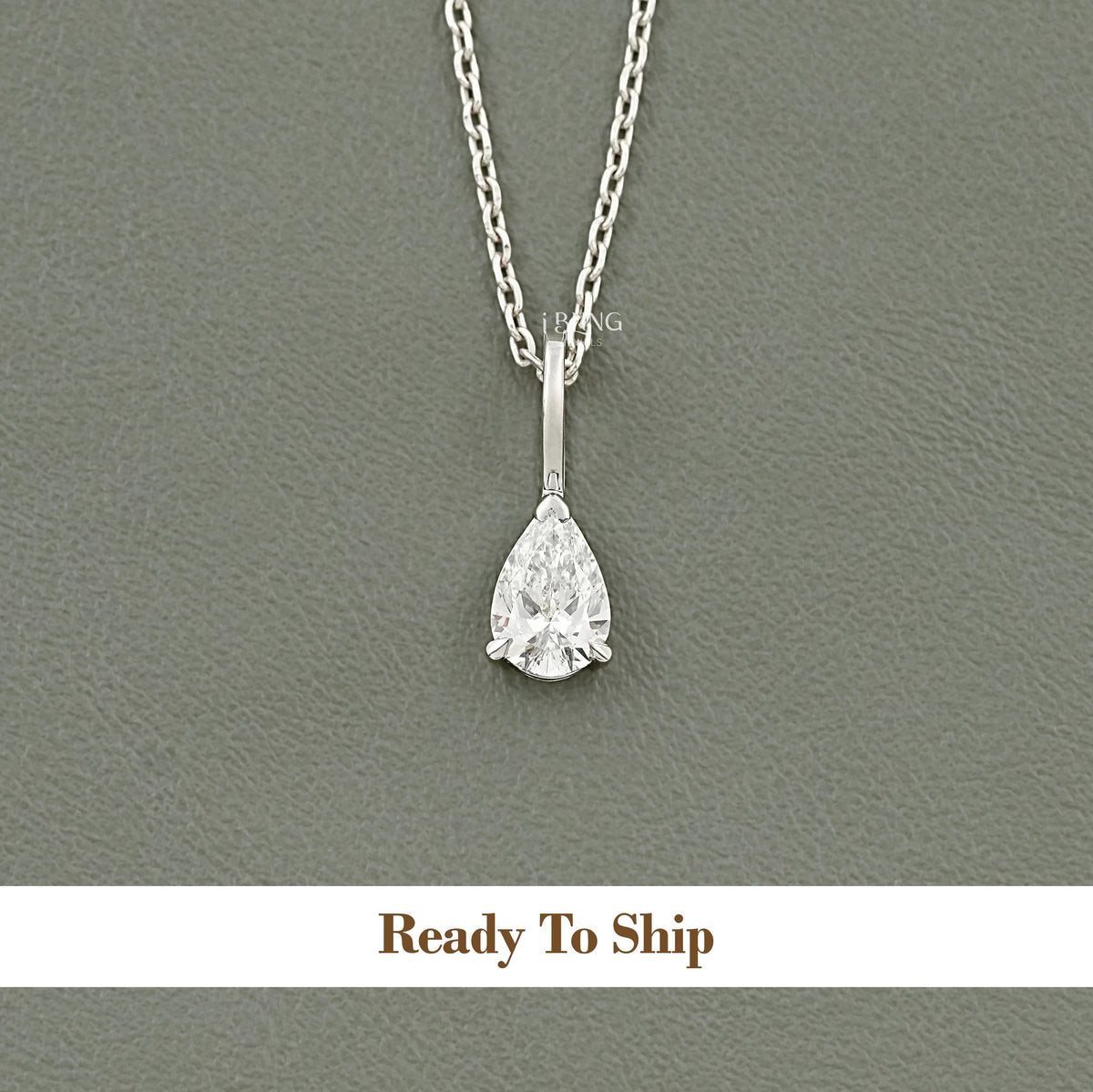 Pear Cut Lab Diamond Solitaire Pendant