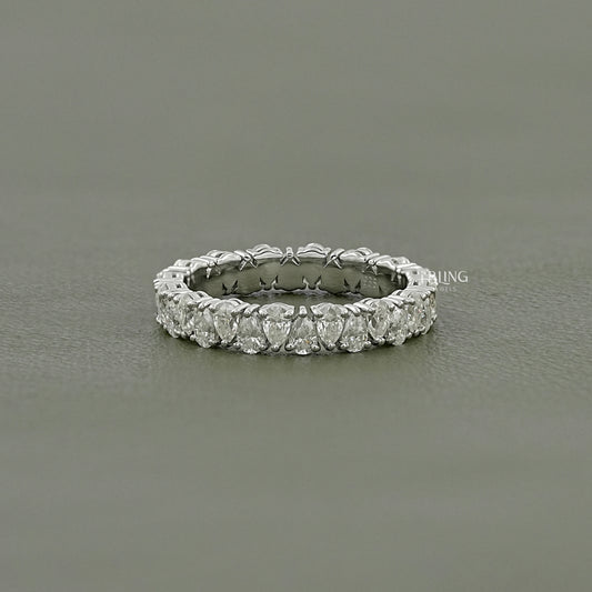 Pear Cut Lab Diamond Full Eternity Wedding Band Full Eternity