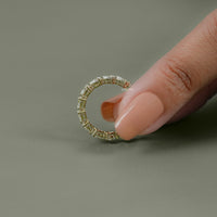 East West Set Pear Lab Diamond Engagement Band