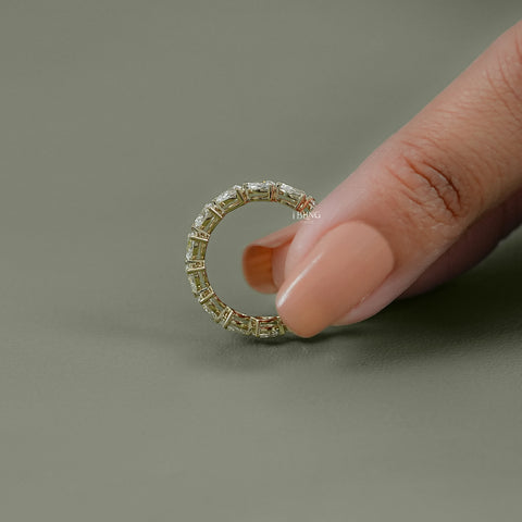 East West Set Pear Lab Diamond Engagement Band