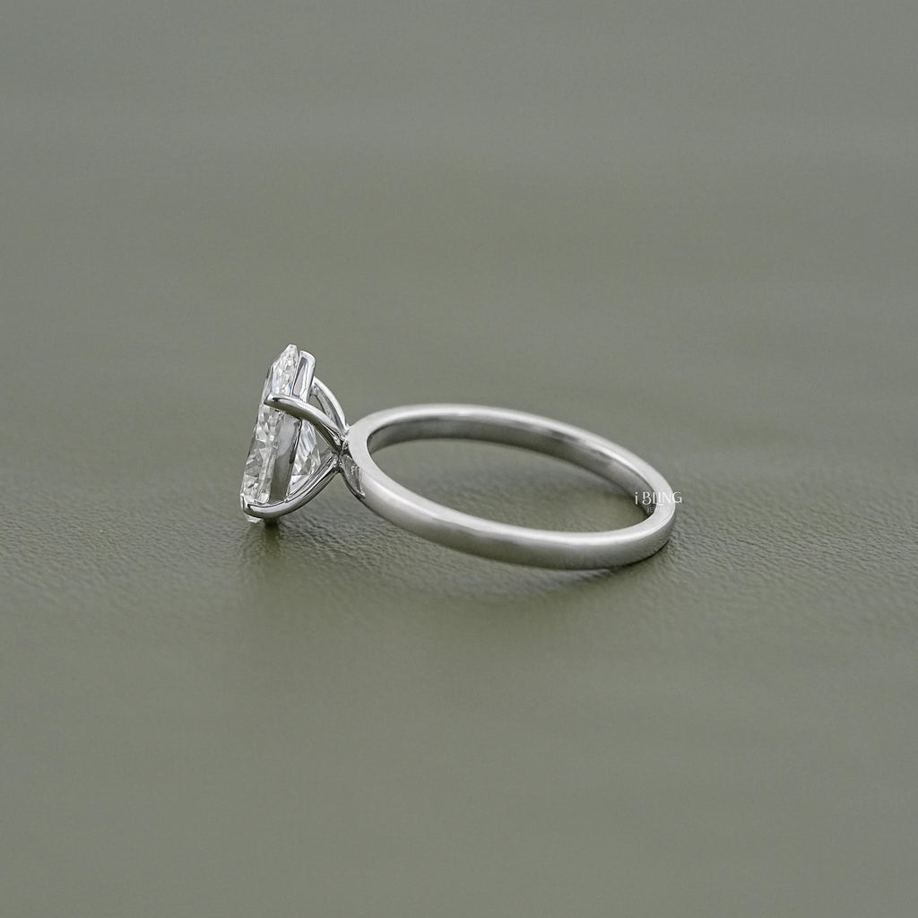 Pear Cut Lab Grown Diamond Solitaire Engagement Ring