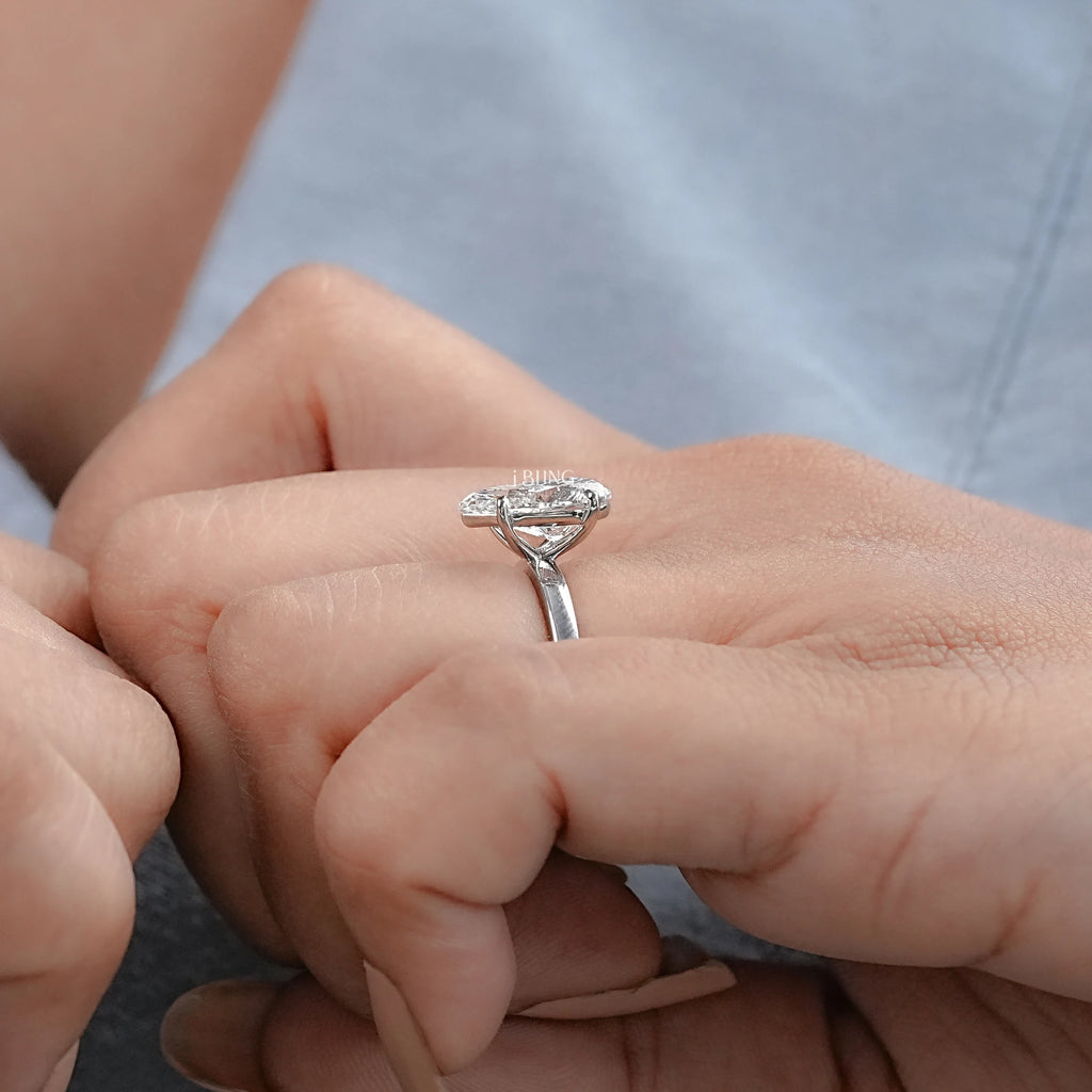 Pear Cut Lab Grown Diamond Solitaire Engagement Ring