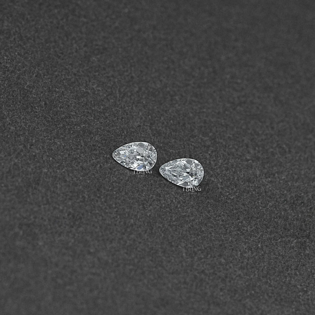 Old Mine Pear Cut CVD Diamond Matching Pair