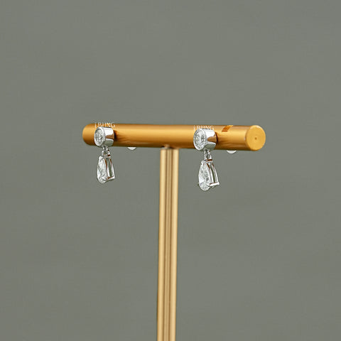 Pear Cut Lab Diamond Dangle Drop Earrings