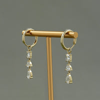 Rose Cut Diamond Multi Shape Hoop Earrings