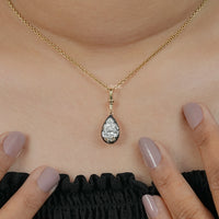 Pear Cut Lab Diamond Solitaire Button Back Pendant