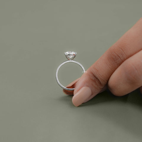 Pear Cut Lab Grown Diamond Solitaire Engagement Ring