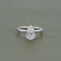 Pear Cut Lab Grown Diamond Solitaire Engagement Ring