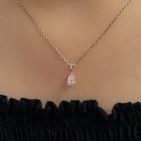 Pear Cut Pink Diamond Solitaire Pendant Necklace