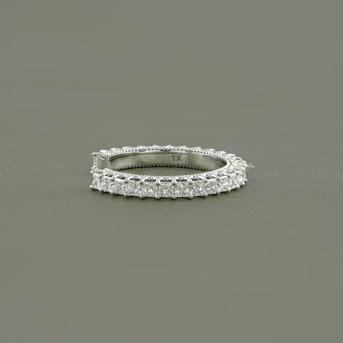 Princess Cut Lab Diamond Open Cuff Wedding Band
