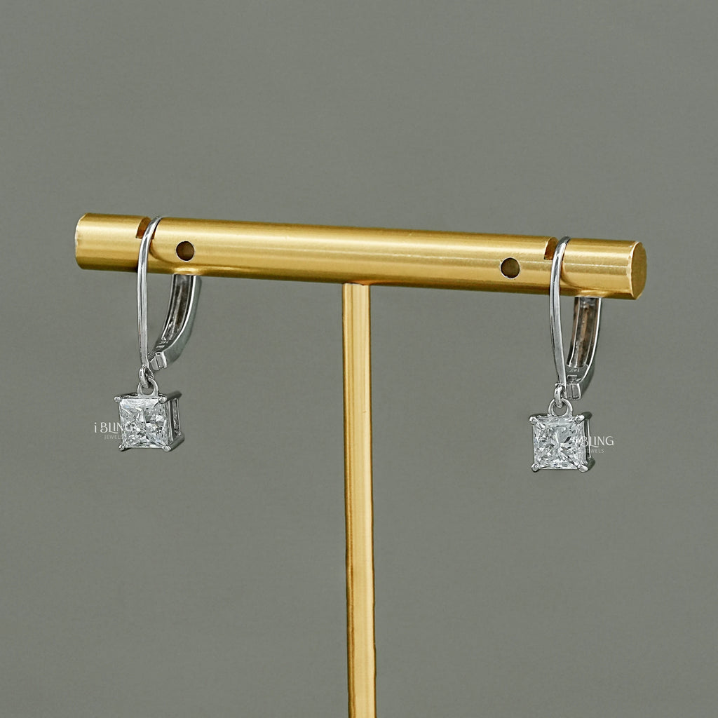 Princess Cut Lab Diamond Drop Earrings