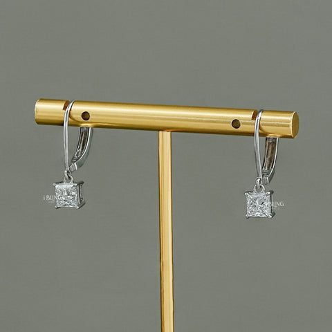 Princess Cut Lab Diamond Drop Earrings
