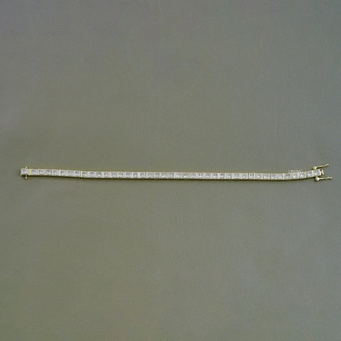 Princess Lab Diamond Bezel Set Tennis Bracelet