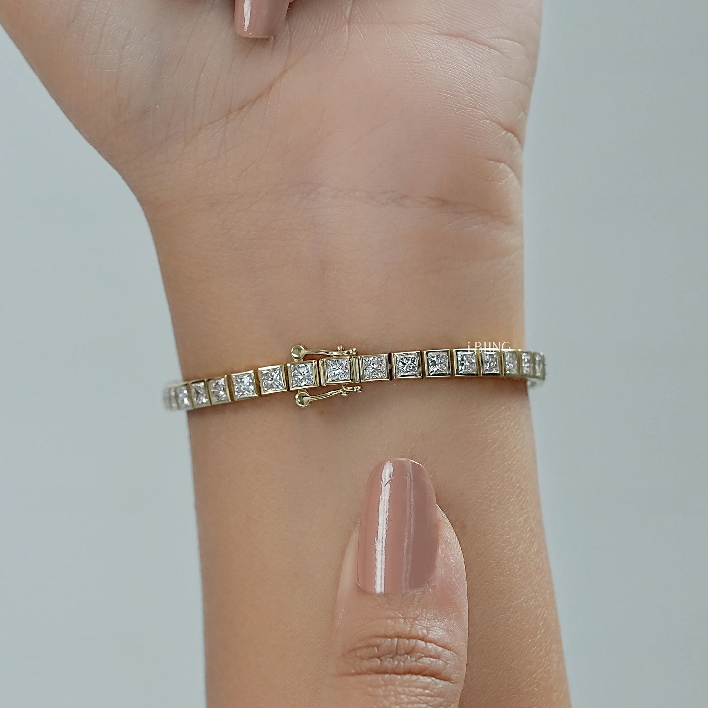 Princess Lab Diamond Bezel Set Tennis Bracelet