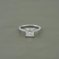 Princess Lab Grown Diamond Solitaire Accent Ring