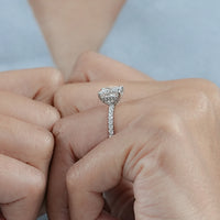 Princess Lab Grown Diamond Solitaire Accent Ring