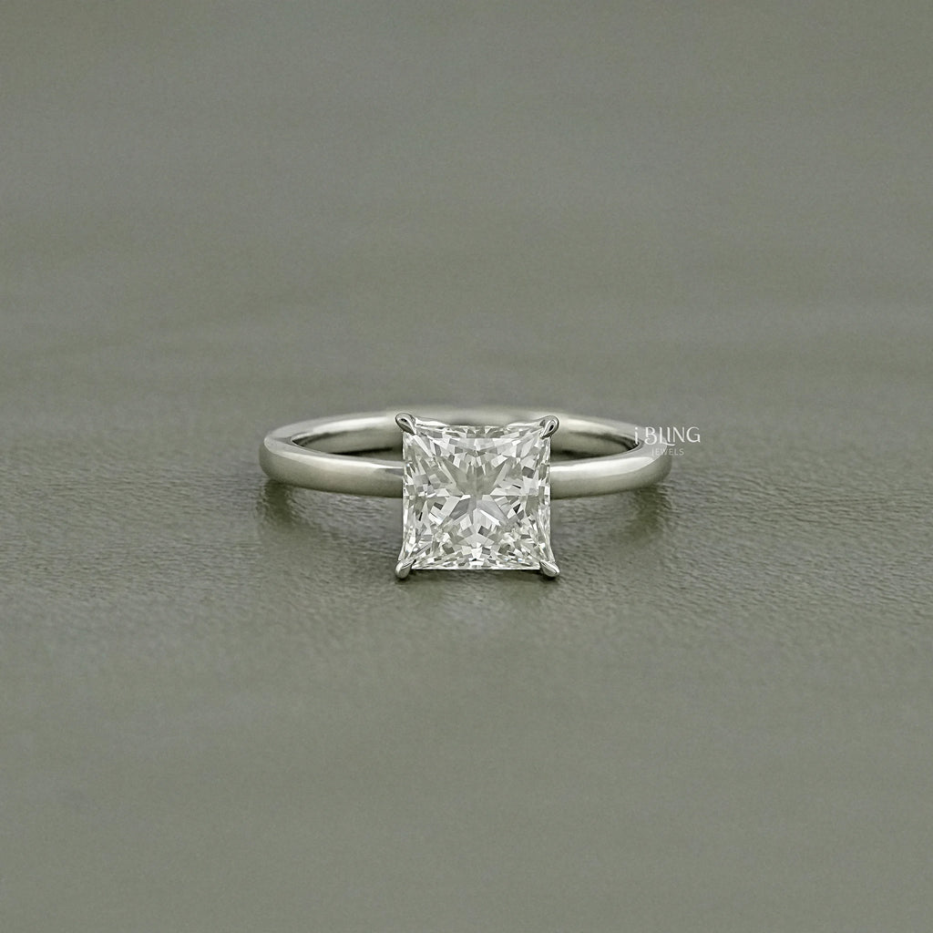 Princess Lab Grown Diamond Solitaire Engagement Ring