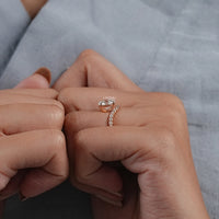Round Curved Lab Diamond Accent Ring