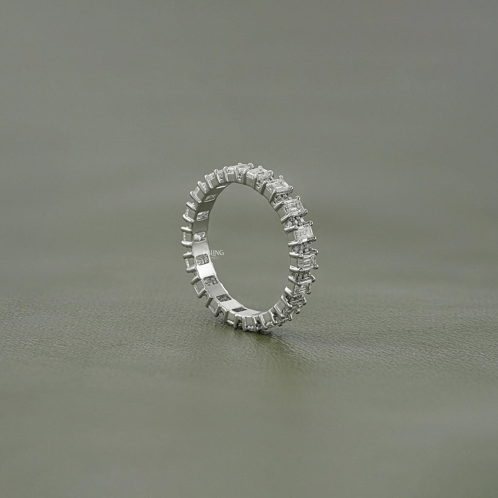 Emerald Lab Diamond Full Eternity Wedding Band