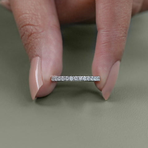 Round Tinny Diamond Full Eternity Wedding Band