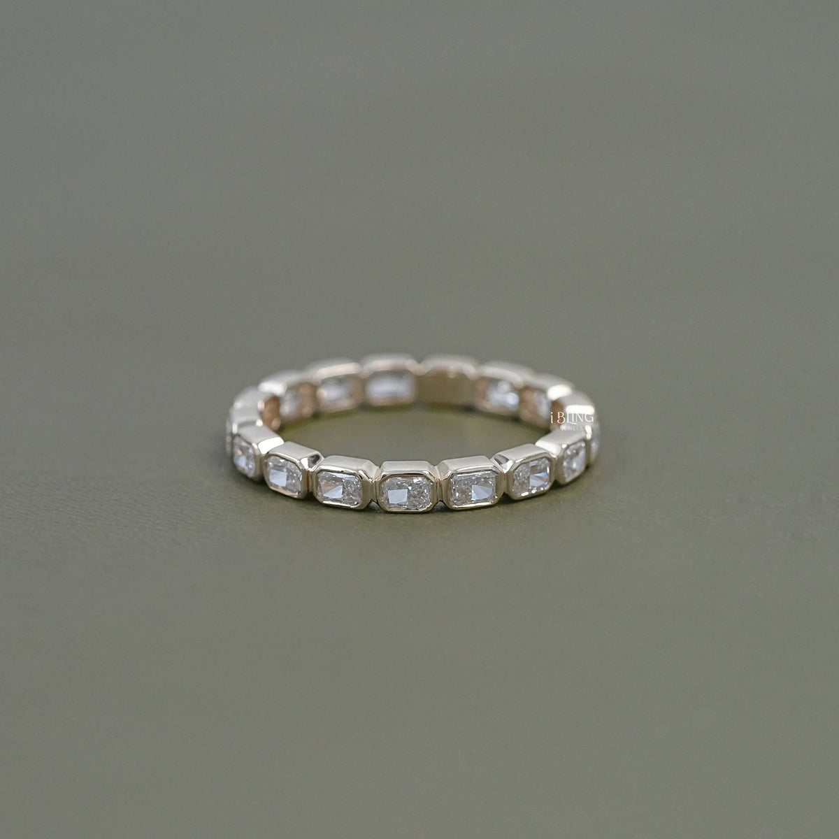 Radiant Cut Lab Grown Diamond Full Eternity Wedding Band