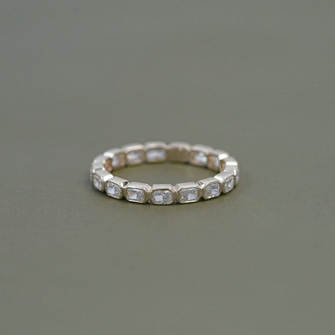 Radiant Cut Lab Grown Diamond Full Eternity Wedding Band
