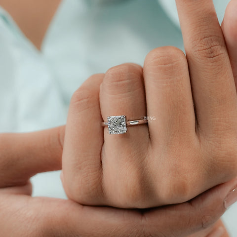 Square Radiant Cut Lab Diamond Solitaire Ring